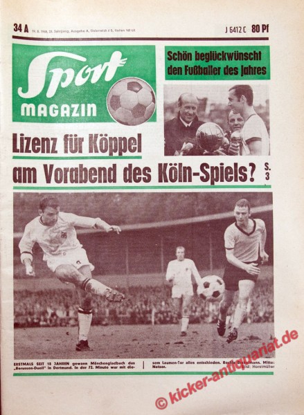 Sportmagazin Nr. 34A, 19.8.1968 bis 25.8.1968