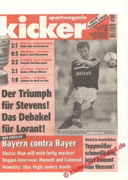 Kicker Sportmagazin Nr. 97, 30.11.2000 bis 6.12.2000