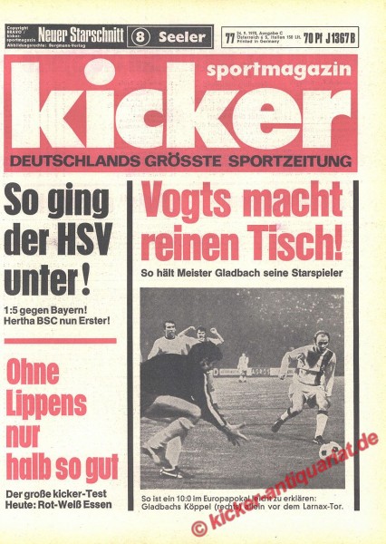 Kicker Sportmagazin Nr. 77, 24.9.1970 bis 30.9.1970