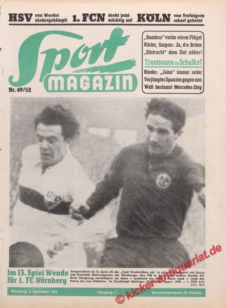 Sportmagazin Nr. 49A, 3.12.1952 bis 9.12.1952