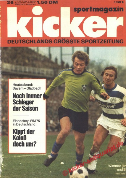 Kicker Sportmagazin Nr. 26, 1.4.1975 bis 7.4.1975