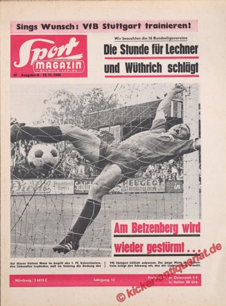 Sportmagazin Nr. 47B, 19.11.1964 bis 25.11.1964