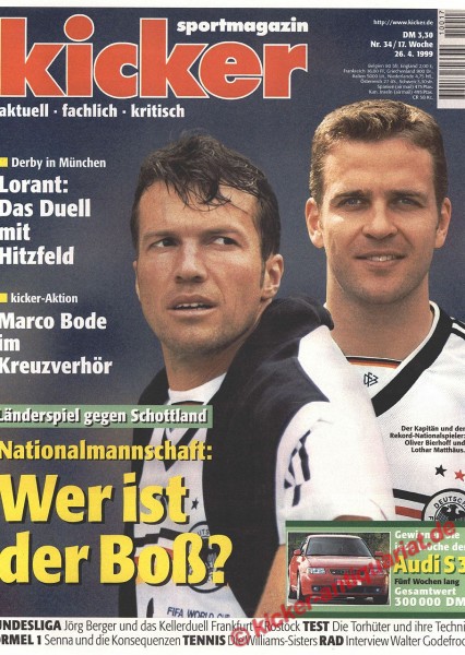 Kicker Sportmagazin Nr. 34, 26.4.1999 bis 2.5.1999