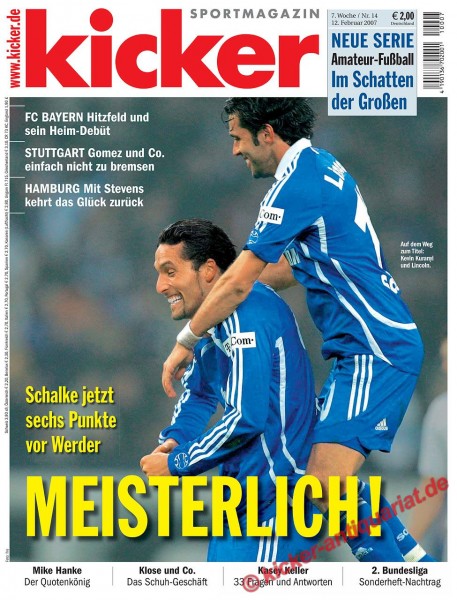 Kicker Sportmagazin Nr. 14, 12.2.2007 bis 18.2.2007