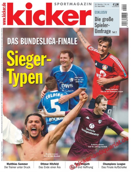 Kicker Sportmagazin Nr. 44, 24.5.2004 bis 30.5.2004