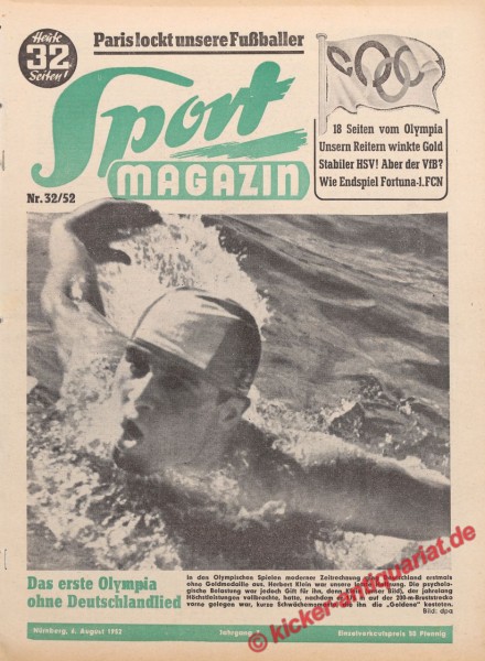 Sportmagazin Nr. 32A, 6.8.1952 bis 12.8.1952