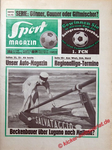 Sportmagazin Nr. 28A, 8.7.1968 bis 14.7.1968