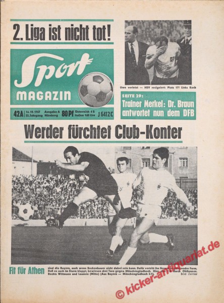 Sportmagazin Nr. 42A, 16.10.1967 bis 22.10.1967