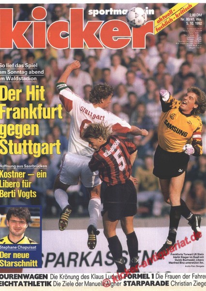 Kicker Sportmagazin Nr. 80, 5.10.1992 bis 11.10.1992