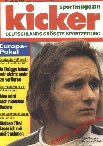 Kicker Sportmagazin Nr. 22, 14.3.1977 bis 20.3.1977