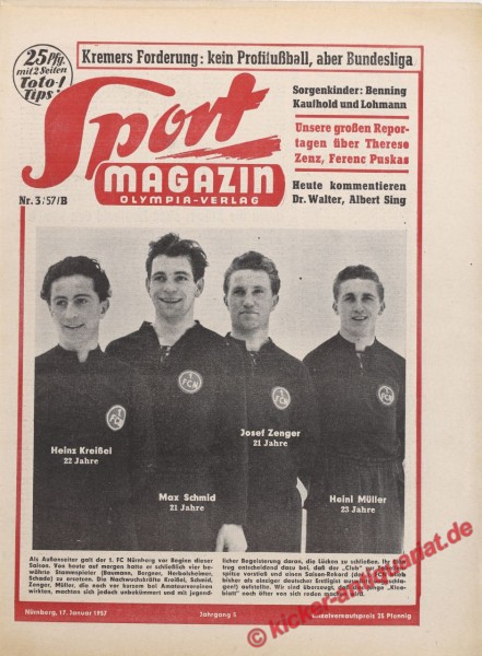 Sportmagazin Nr. 3B, 17.1.1957 bis 23.1.1957