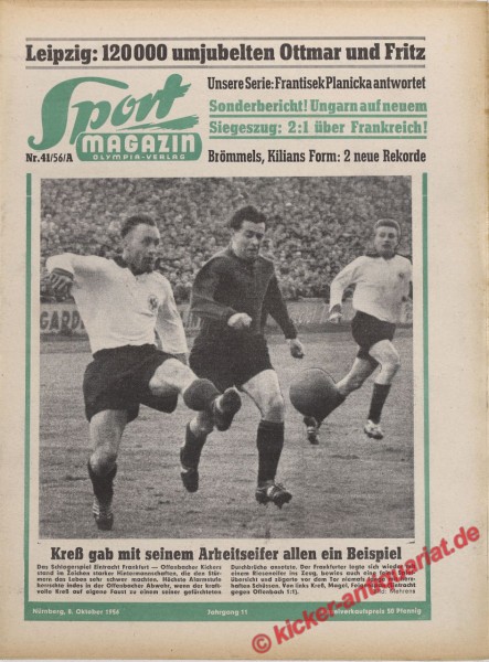 Sportmagazin Nr. 41A, 8.10.1956 bis 14.10.1956