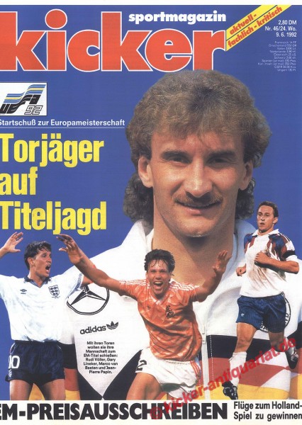 Kicker Sportmagazin Nr. 46, 8.6.1992 bis 14.6.1992
