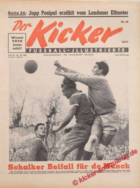 Kicker Nr. 43W, 26.10.1953 bis 1.11.1953