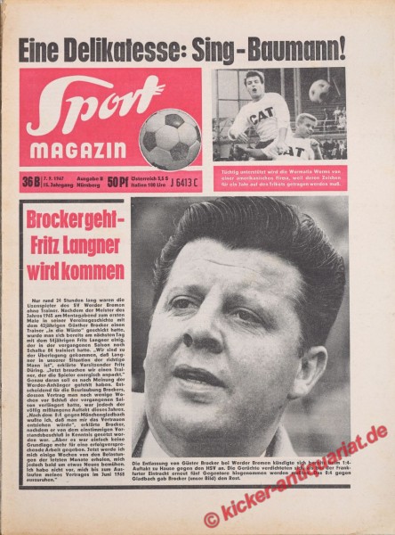 Sportmagazin Nr. 36B, 7.9.1967 bis 13.9.1967