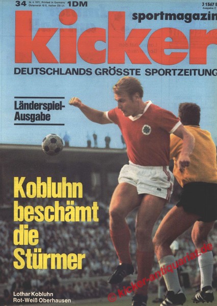 Kicker Sportmagazin Nr. 34, 26.4.1971 bis 2.5.1971
