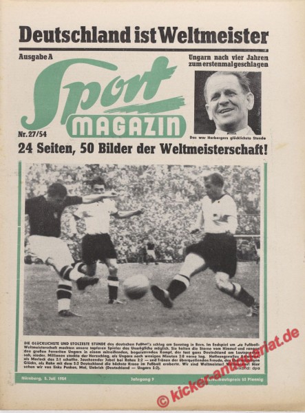 Kicker Sportmagazin Deutschland Weltmeister 1954