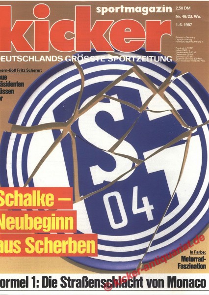 Kicker Sportmagazin Nr. 46, 1.6.1987 bis 7.6.1987