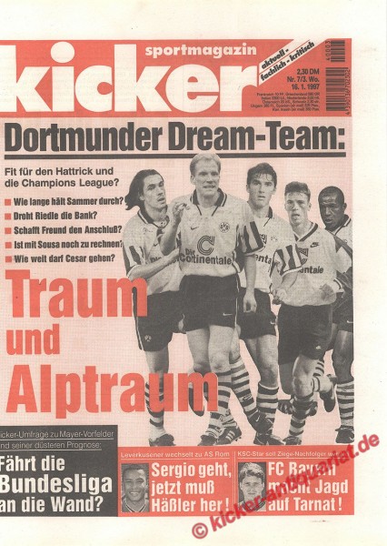 Kicker Sportmagazin Nr. 7, 16.1.1997 bis 22.1.1997