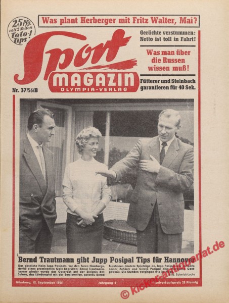 Sportmagazin Nr. 37B, 13.9.1956 bis 19.9.1956