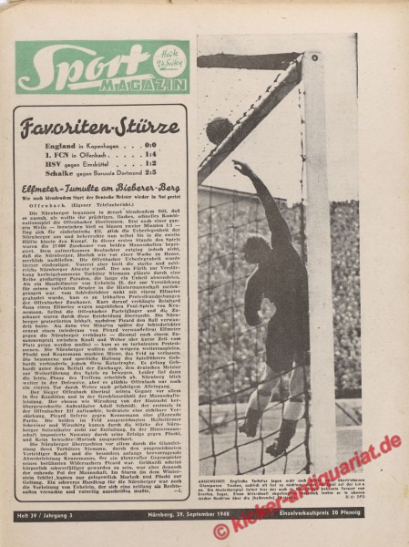 Sportmagazin Nr. 39, 29.9.1948 bis 5.10.1948