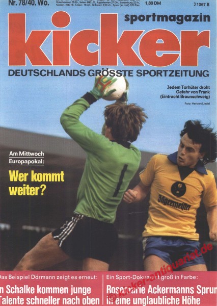 Kicker Sportmagazin Nr. 78, 26.9.1977 bis 2.10.1977
