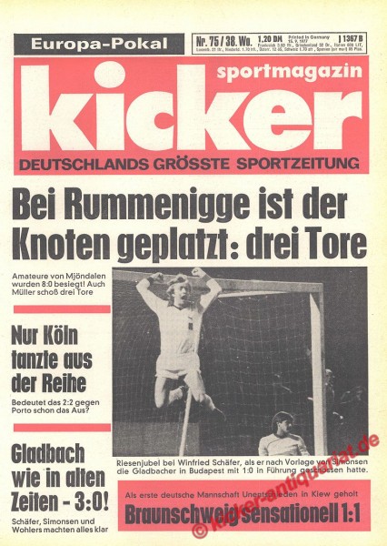 Kicker Sportmagazin Nr. 75, 15.9.1977 bis 21.9.1977