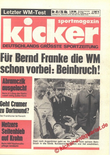 Kicker Sportmagazin Nr. 41, 18.5.1978 bis 24.5.1978