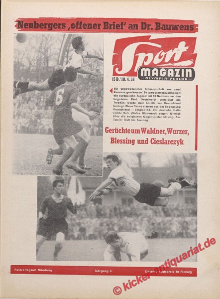Sportmagazin Nr. 15B, 10.4.1958 bis 16.4.1958