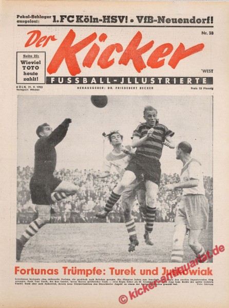 Kicker Nr. 38W, 21.9.1953 bis 27.9.1953