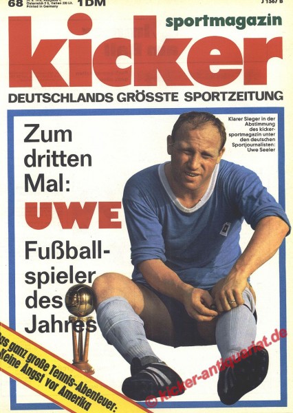 Kicker Sportmagazin Nr. 68, 24.8.1970 bis 30.8.1970