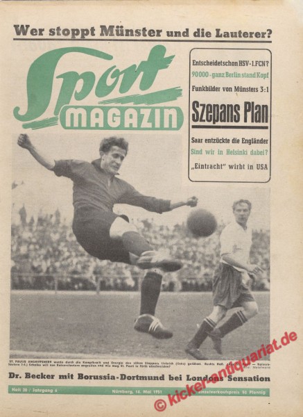 Sportmagazin Nr. 20, 16.5.1951 bis 22.5.1951