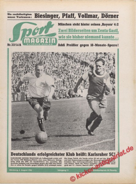 Sportmagazin Nr. 32A, 6.8.1956 bis 12.8.1956