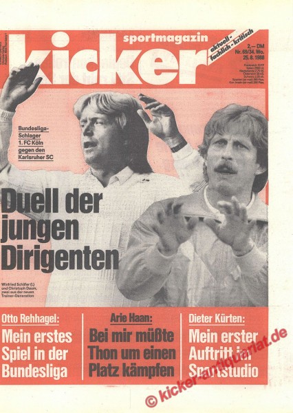 Kicker Sportmagazin Nr. 69, 25.8.1988 bis 31.8.1988