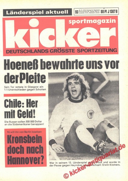 Kicker Sportmagazin Nr. 93, 15.11.1973 bis 21.11.1973