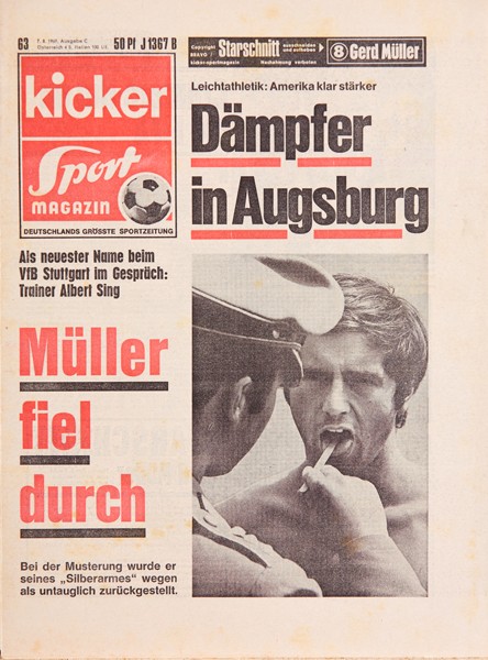 Kicker Sportmagazin Nr. 63, 7.8.1969 bis 13.8.1969