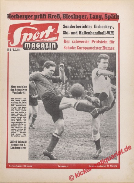 Sportmagazin Nr. 10B, 6.3.1958 bis 12.3.1958