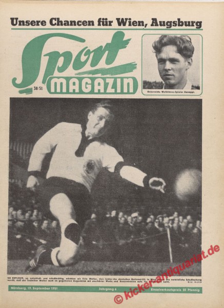 Sportmagazin Nr. 38, 19.9.1951 bis 25.9.1951