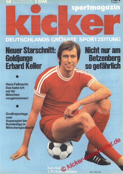 Kicker Sportmagazin Nr. 18, 28.2.1972 bis 5.3.1972