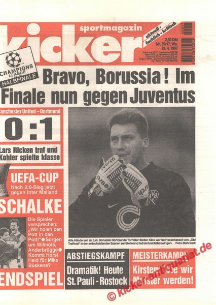 Kicker Sportmagazin Nr. 35, 24.4.1997 bis 30.4.1997