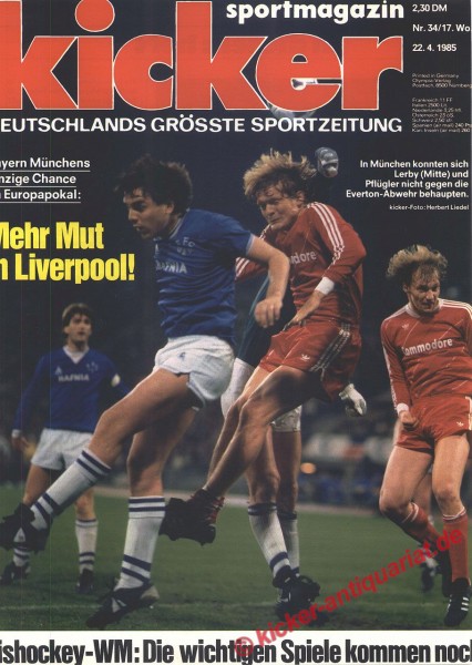 Kicker Sportmagazin Nr. 34, 22.4.1985 bis 28.4.1985
