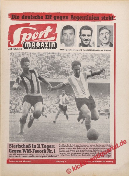 Sportmagazin Nr. 22B, 29.5.1958 bis 4.6.1958