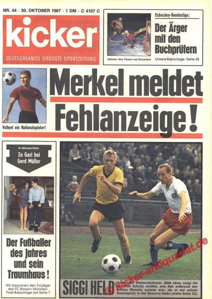 Kicker Sportmagazin Nr. 44, 30.10.1967 bis 5.11.1967
