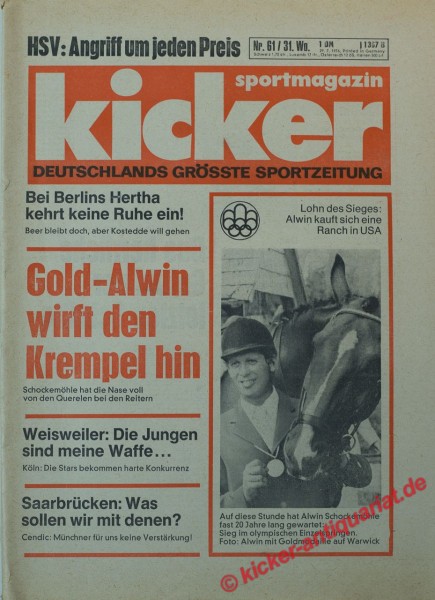 Kicker Sportmagazin Nr. 61, 29.7.1976 bis 4.8.1976