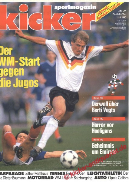 Kicker Schlagzeile: Der WM-Start gegen die Jugos.