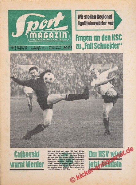 Sportmagazin Nr. 44A, 25.10.1965 bis 31.10.1965