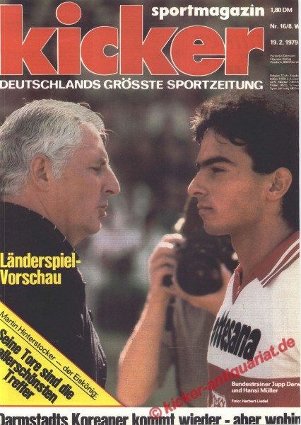 Kicker Sportmagazin Nr. 16, 19.2.1979 bis 25.2.1979