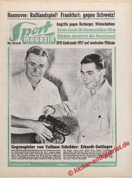 Sportmagazin Nr. 31A, 30.7.1956 bis 5.8.1956