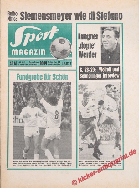 Sportmagazin Nr. 40A, 2.10.1967 bis 8.10.1967