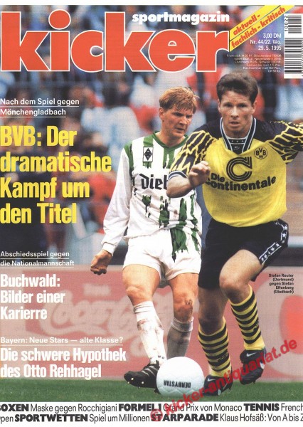 Kicker Sportmagazin Nr. 44, 29.5.1995 bis 4.6.1995